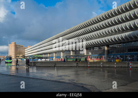 Preston Lancashire: Preston Busbahnhof wird oft als ein großartiges Beispiel für Britalist-Architektur genannt und ist jetzt ein gelistete Gebäude Stockfoto