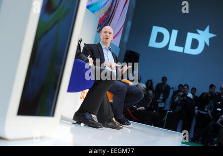 München, Deutschland. 18. Januar 2015. Investor Ben Horowitz spricht bei der Eröffnung der Konferenz DLD (Digital-Life-Design) in München, Deutschland, 18. Januar 2015. Auf der Konferenz von Hubert Burda Media Innovation sprechen hochrangige Gäste über Trends und Entwicklungen der Digitalisierung für drei Tage. Foto: TOBIAS HASE/Dpa/Alamy Live News Stockfoto