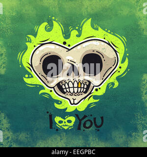 Brennenden Toten Herzen liebt dich Stockfoto