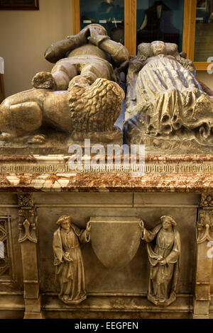 UK, Derbyshire, Tideswell, Kirche Bower Kapelle Bildnisse von Sir Thurstan und Lady Margaret de Bower Stockfoto