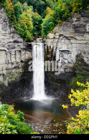 Wasserfall bei Taughannock Falls State Park Finger Lakes Region Ithaca, Tompkins County Central New York, USA. Stockfoto