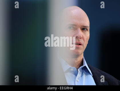 München, Deutschland. 18. Januar 2015. Investor Ben Horowitz spricht bei der Eröffnung der Konferenz DLD (Digital-Life-Design) in München, Deutschland, 18. Januar 2015. Auf der Konferenz von Hubert Burda Media Innovation sprechen hochrangige Gäste über Trends und Entwicklungen der Digitalisierung für drei Tage. Foto: TOBIAS HASE/Dpa/Alamy Live News Stockfoto