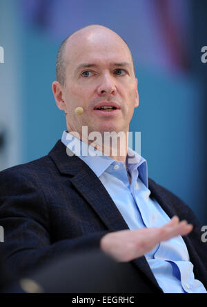 München, Deutschland. 18. Januar 2015. Investor Ben Horowitz spricht bei der Eröffnung der Konferenz DLD (Digital-Life-Design) in München, Deutschland, 18. Januar 2015. Auf der Konferenz von Hubert Burda Media Innovation sprechen hochrangige Gäste über Trends und Entwicklungen der Digitalisierung für drei Tage. Foto: TOBIAS HASE/Dpa/Alamy Live News Stockfoto