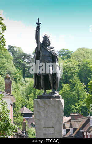 Statue von König Alfred in Winchester, Hampshire Stockfoto