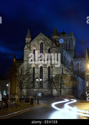 Die Abtei in Hexham, Northumberland in der Dämmerung. Stockfoto