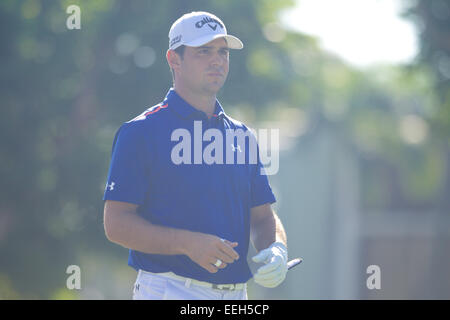 Honolulu, Hawaii. 18. Januar 2015. Honolulu, Hawaii, USA. 18. Januar 2015. Gary Woodland geht das Fairway während der Endrunde der Sony Open im Waialae Country Club in Honolulu, Hawaii. © Csm/Alamy Live News Bildnachweis: Cal Sport Media/Alamy Live News Stockfoto