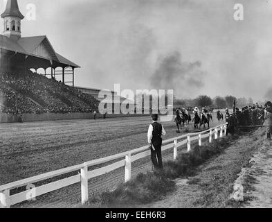 Abgang von einer Meile Rennen, Derby Tag 1901, Louisville, Kentucky Stockfoto