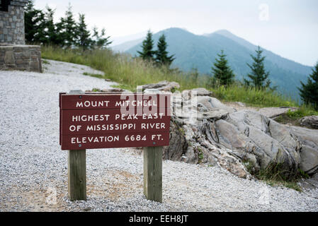 Mount Mitchell auf der Blue Ridge Parkway, North Carolina. Der höchste Berg der Appalachen Stockfoto