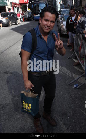 Promis an der Ed Sullivan Theater für die "Late Show with David Letterman" mit: Dave Rublin Where: New York City, New York, Vereinigte Staaten, wann: 16. Juli 2014 Stockfoto