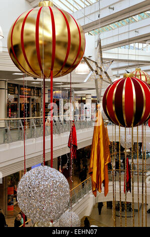 Weihnachten Dekorationen, The Galleries Broadmead Einkaufszentrums in Bristol, UK, Stockfoto