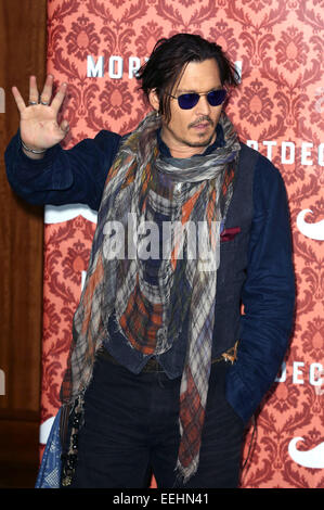 London, UK. 18. Januar 2015. US-amerikanischer Schauspieler Johnny Depp besucht die Photocall zum Film "Mordechai" in Berlin, Deutschland. Am 18. Januar 2015. / Allianz Credit Bild: Dpa picture-Alliance/Alamy Live News Stockfoto