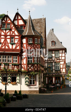 Altes Haus, berühmte Fachwerkhaus in Bacharach, Rhein, Deutschland Stockfoto