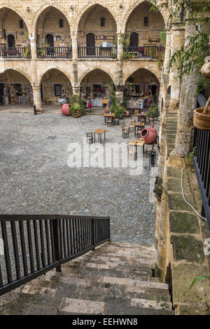 Der Büyük (The Great Inn) Khan im zentralen Teil der Hauptstadt Nikosia, in Nord-Zypern - nur zur redaktionellen Nutzung Stockfoto