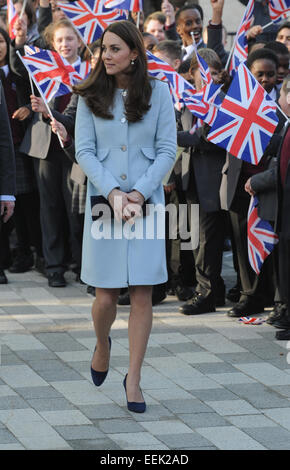 London, UK. 19. Januar 2015. Catherine, Herzogin kommt an der Kensington Aldridge Akademie. Bildnachweis: ZUMA Press, Inc./Alamy Live-Nachrichten Stockfoto