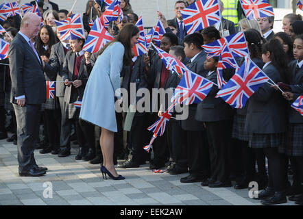 London, UK. 19. Januar 2015. Catherine, Herzogin kommt an der Kensington Aldridge Akademie. Bildnachweis: ZUMA Press, Inc./Alamy Live-Nachrichten Stockfoto