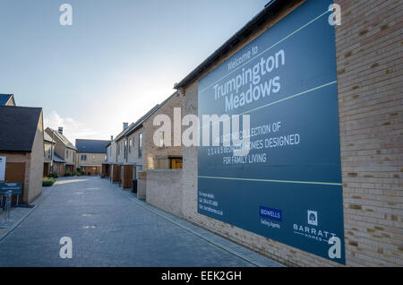 Neubaugebiet Trumpington Wiesen. Trumpington, Cambridge, UK Stockfoto