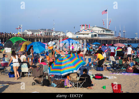 Santa Barbara-Beach in Kalifornien am amerikanischen Unabhängigkeitstag Stockfoto