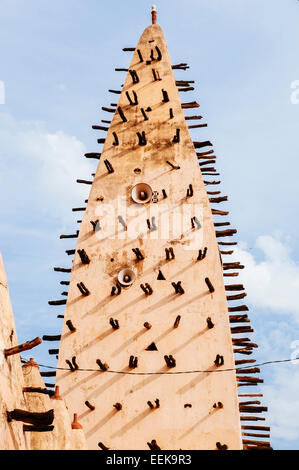 Detail der großen Moschee, Bobo Dioulasso, Burkina Faso. Stockfoto