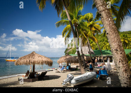 Anse Chastanet Beach Resort in der Nähe von Soufrière, St. Lucia, Karibik Stockfoto