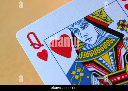 Königin der Herzen Spielkarte Karten Stockfoto