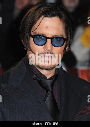 London, UK, UK. 19. Januar 2015. Johnny Deep besucht die UK-Premiere von '' Mortdecai'' im Odeon Leciester Square. © Ferdaus Shamim/ZUMA Draht/Alamy Live-Nachrichten Stockfoto