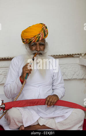 Mehrangarh, Jodhpur Stadt Fort 400 Fuß oberhalb der Stadt im Bundesstaat Rajasthan, Indien Stockfoto