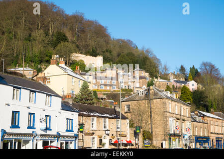 Matlock Bath Spa-Stadt ist eine beliebte touristische Attraktion in Derbyshire Dales, England, hier an einem sonnigen Wintertag erschossen Stockfoto