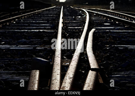 alte verlassene stillgelegten Eisenbahnstrecken im county Mayo Irland Stockfoto