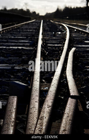 alte verlassene stillgelegten Eisenbahnstrecken im county Mayo Irland Stockfoto