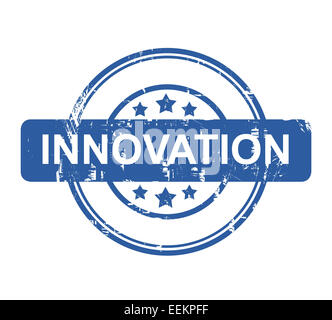 Innovation Business Konzept Stempel mit Sternen isoliert auf einem weißen Hintergrund. Stockfoto