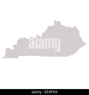 Kentucky State Karte isoliert auf einem weißen Hintergrund, USA. Stockfoto