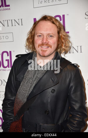 London, UK. 19. Januar 2015. Leigh Francis aka Keith Zitrone besucht die MediaSkin Gifting Lounge am Salmontini 1 Pont St, Belgravia, London. Bildnachweis: Siehe Li/Alamy Live News Stockfoto