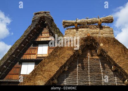 Gassho-Zukuri Häuser im Dorf Shirakawa, Japan Stockfoto