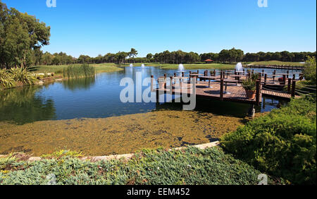 Cafe auf dem künstlichen Teich Stockfoto
