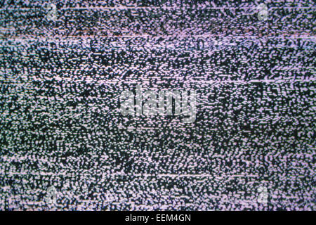 Fernsehen statische aufgrund mangelnder Sendesignal auf analoge kathodischen Rohr Display, Hintergrund Stockfoto