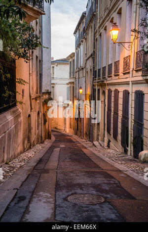 Atmosphärischen Straße in der Altstadt, Montpellier, Frankreich Stockfoto