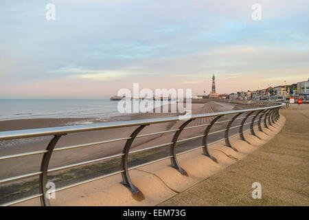 Blackpool, Lancashire, Großbritannien, Wetternachrichten 20. Januar 2015. Still und ruhig mit einem harten Frost über Nacht in Blackpoo Credit: Gary Telford/Alamy live-Nachrichten Stockfoto