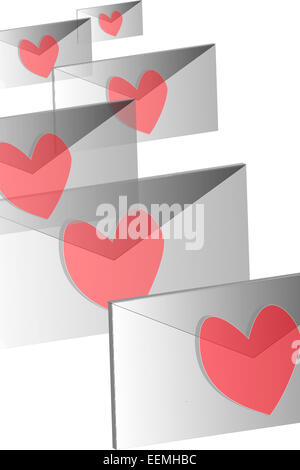 Herz auf einem Umschlag. Stockfoto