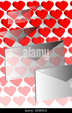 Herz auf einem Umschlag. Stockfoto