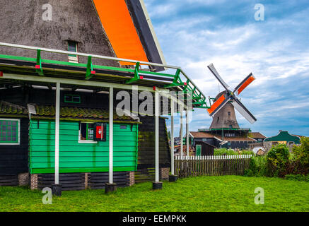 Amsterdam, Waterland Bezirk, Zaandam, den berühmten Gegend der Mühlen Stockfoto