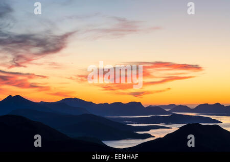 Blick auf Molde Fjord und der Nordsee, Moere Und Romsdal Fylke Vestland, Norwegen, September Stockfoto