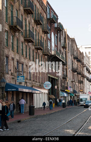 River Street, Savannah, Georgia USA Stockfoto