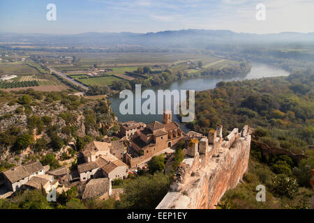 Landschaft rund um Miravet in Katalonien. Stockfoto