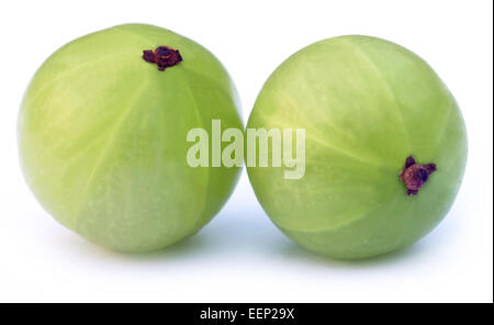 Amla Früchte auf weißem Hintergrund Stockfoto