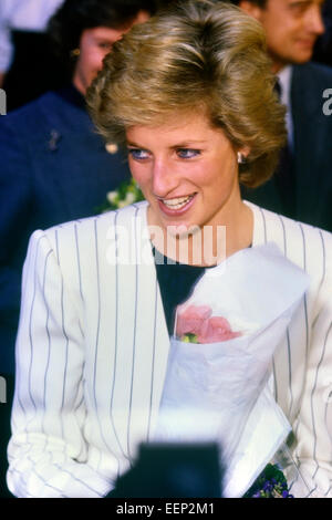 Seine königliche Hoheit, Diana, Prinzessin von Wales. Besuche der London Leuchtturm Zentrum für AIDS-Patienten London, England. 5. Oktober 1989 Stockfoto