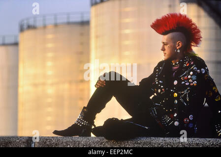 Britische "Postkarte Punk" Modell Matt Belgrano. Ca. 1980 Stockfoto