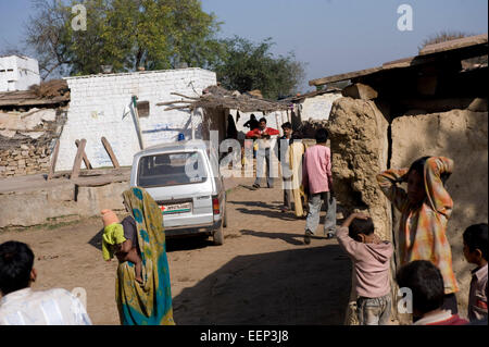 Ein Krankenwagen Janani Express Janani bedeutet "Mutter" in Hindi, Transporte schwangere Frauen zu Gesundheitszentren zu gebären. Stockfoto