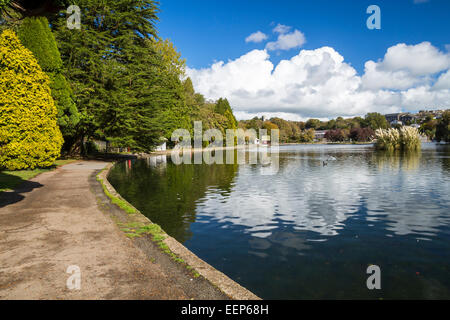 Schöne Reflexionen bei Helston Bootfahren See Cornwall England UK Europe Stockfoto