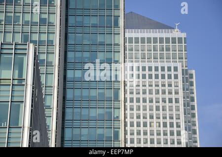 Bürogebäude in Canary Wharf und die Docklands London, England, Vereinigtes Königreich Stockfoto