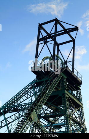 Bersham Zeche Fördergerüst, Wrexham Stockfoto